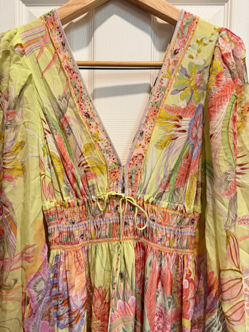 Camilla Silk Midi Dress in Yellow - Picture 3 of 6